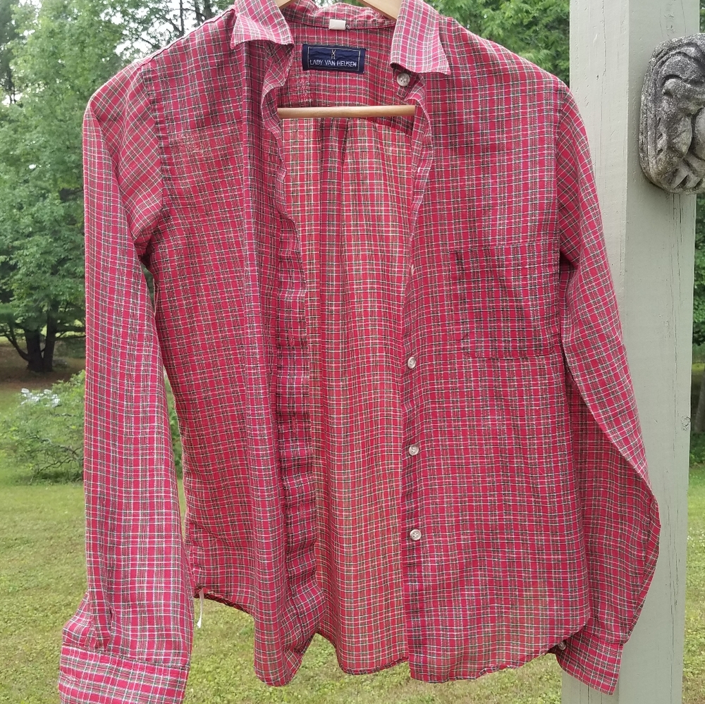 Red button down shirt (uk women's 8/us 4)